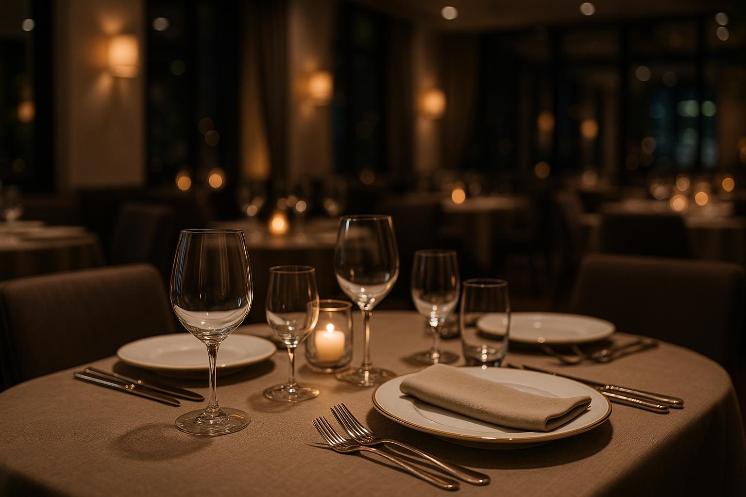 Mesa elegante preparada para clientes